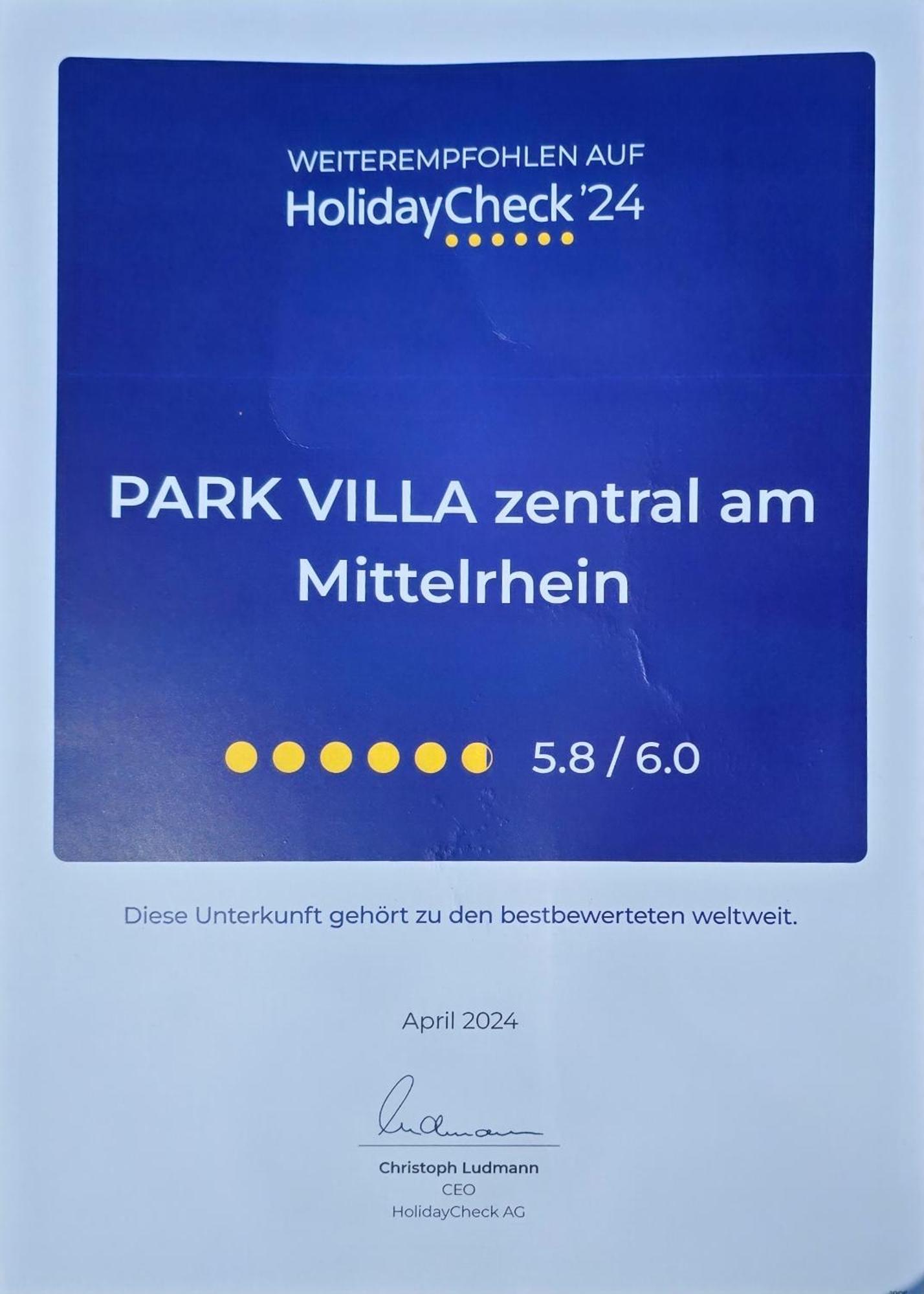 Park Villa Zentral Am Mittelrhein - Zimmer & Apartments Boppard Eksteriør billede